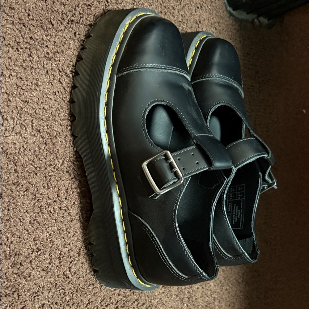 Dr. Martens Black Kids Dress Shoes with Buckle - Picture 2 of 7
